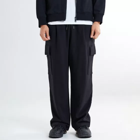 SPAO Pants- Men Cargo Wide Sweat Pants SPMTE4TC13 Black