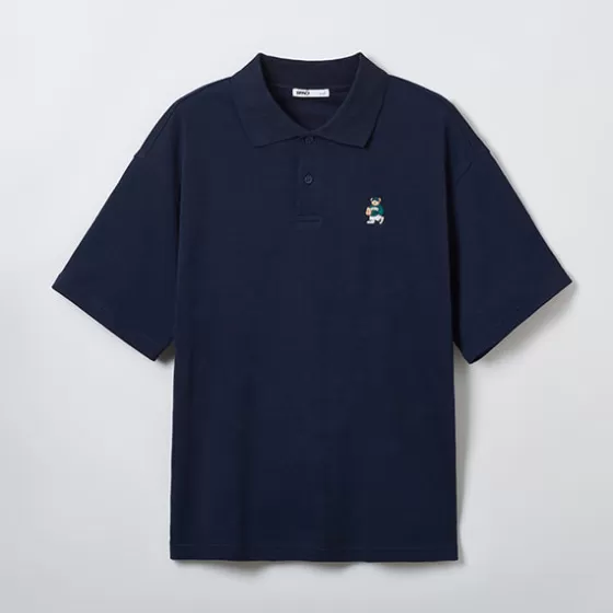 SPAO T-Shirt- Men Short Sleeve Basic Polo SPHWE24C41 Navy