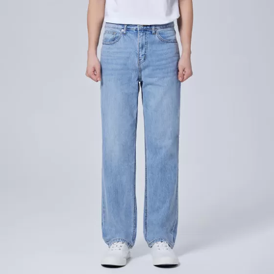 SPAO Pants- Men Straight Denim SPTJE25C41 Light Indigo