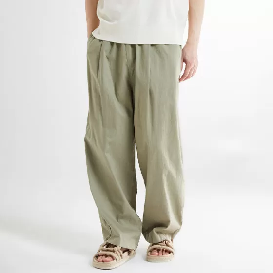 SPAO Pants- Men Wide Banding Pants SPTCE37C01 Khaki