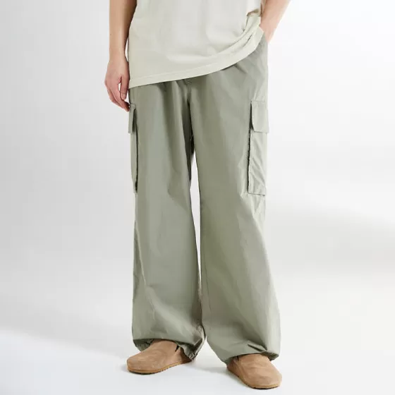 SPAO Pants- Men Wide Cargo Pants SPTCE37C02 Khaki