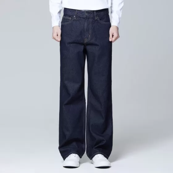 SPAO Denim Pants- MEN Wide Denim Pants SPTJE23C51 Navy