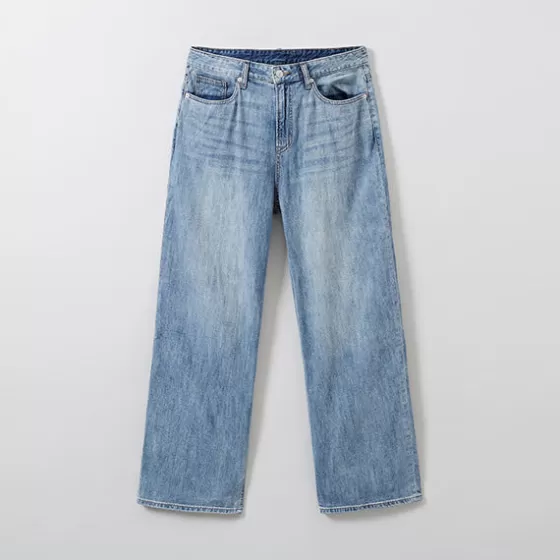 SPAO Pants | Denim Pants- Men Wide Denim SPTJE25C51 Indigo