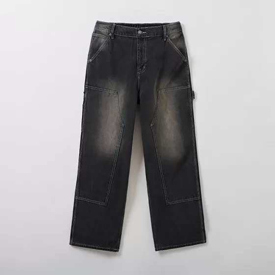 SPAO Denim Pants- Men Wide Jeans SPTJE49C55 Dark Grey