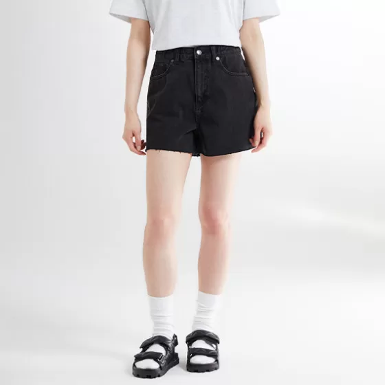 SPAO Shorts L Skirts- Women Denim Shorts SPTNE37G01 Dark Grey