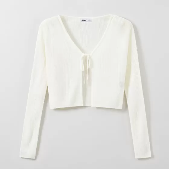 SPAO Cardigans L Sweaters- Women Long Sleeve Bolero Cardigan SPCKE26G11 Ivory