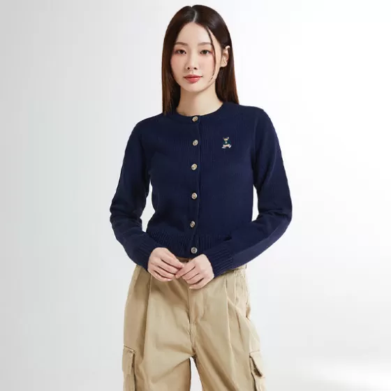 SPAO Cardigans L Sweaters- Women Long Sleeve Crop Cardigan SPCKE49G40 Navy