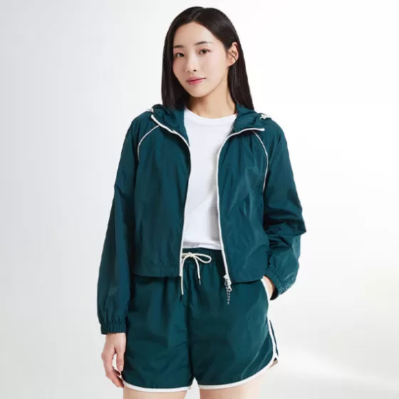 SPAO Jackets- Women Long Sleeve Crop Windbreaker SPJJE37G01 Hunter