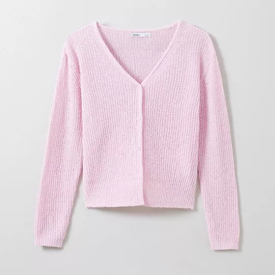 SPAO Cardigans L Sweaters- Women Long Sleeve Hacci Cardigan SPCKE26G10 Pink