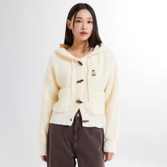 SPAO Cardigans L Sweaters- Women Long Sleeve Hood Cardigan SPCKE49G41 Beige