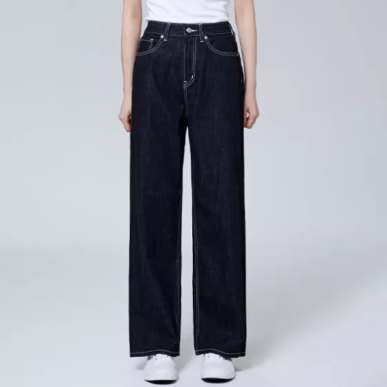 SPAO Pants | Denim Pants- Women Wide Denim SPTJE25G51 Black