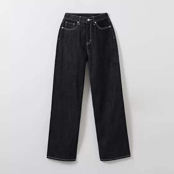 SPAO Pants | Denim Pants- Women Wide Denim SPTJE25G51 Black