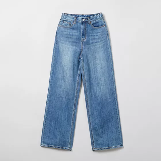 SPAO Pants | Denim Pants- Women Wide Denim SPTJE25G51 Indigo