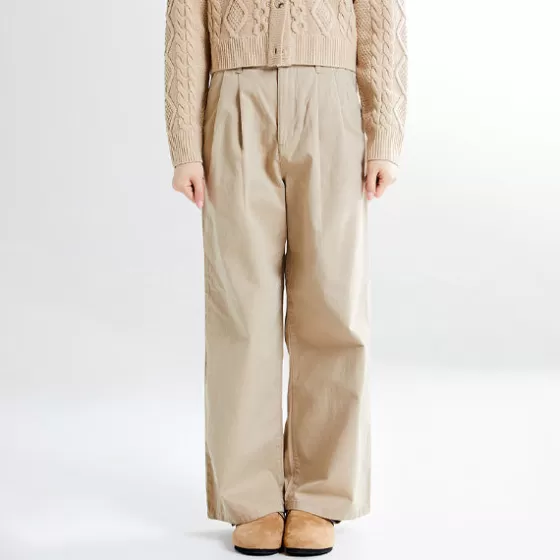 SPAO Pants- Women Wide Pants SPTCE49G03 Beige